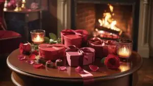 Warm Glow of Valentine Gifts: A Cozy Romantic Setup