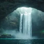 Waterfall Hidden Cave Scene