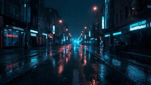Wet Street Reflections After Rain