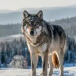 Wolf Staring In The Snow