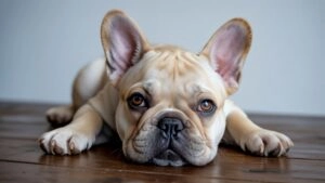 Zen French Bulldog Nap Simple Background