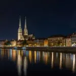 Zurich Grossmünster Towers Limmat River