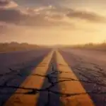 Abandoned Road at Sunset