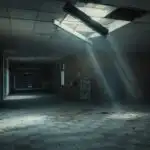 Abandoned School Hallway at Night
