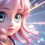 Adorable Anime Character with Bright Sparkling Eyes
