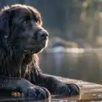 Adorable Newfoundland Dog Wet Fur