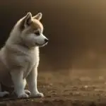 Akita Inu Puppy Sitting Peacefully