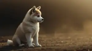 Akita Inu Puppy Sitting Peacefully