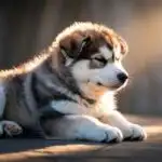 Alaskan Malamute Puppy Cozy Sleep