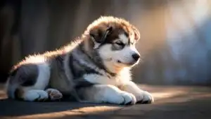 Alaskan Malamute Puppy Cozy Sleep