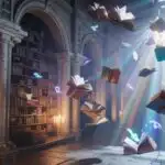 Ancient Library With Magical Floating Books