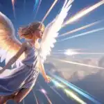 Anime Angel Girl Floating In Light