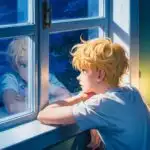 Anime Boy Looking Out The Window