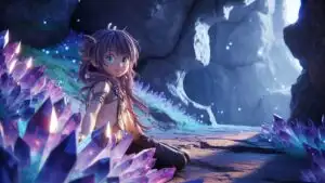 Anime Crystal Cave Scene