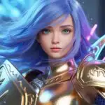 Anime Fantasy Paladin Girl In Golden Armor