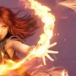 Anime Fire Mage Girl Casting Powerful Magic
