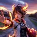 Anime Girl Controlling Fire Orb