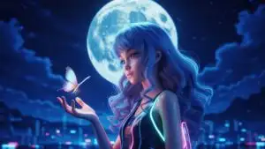 Anime Girl With Butterfly
