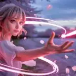Anime Girl With Cherry Blossom Magic