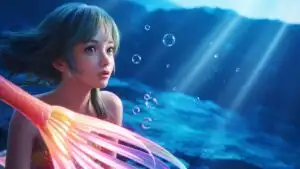 Anime Mermaid Girl Underwater