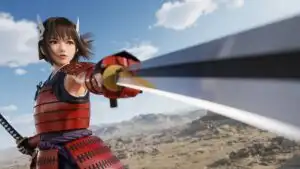 Anime Samurai Girl In Red Armor