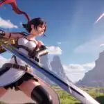 Anime Warrior Girl Wielding Massive Blade