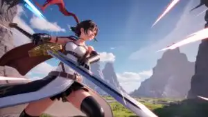 Anime Warrior Girl Wielding Massive Blade