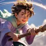 Anime Witch Boy With Broom