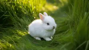 Baby Rabbit In Grass