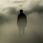 Backlit Silhouette in Heavy Fog