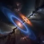 Binary Stars Orbiting Each Other in Deep Space