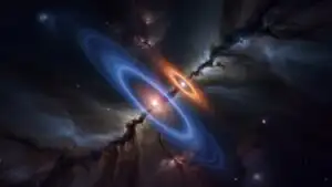 Binary Stars Orbiting Each Other in Deep Space