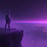 Black Panther Standing on Futuristic Vibranium Cliff