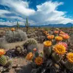 Cactus Field Desert Bloom Flower Vibrant Survival