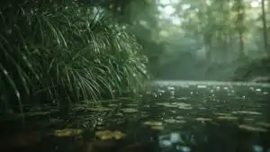 Calm River Surrounded by Tall Trees