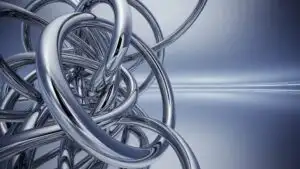 Chrome Rings Intertwined in Futuristic Pattern