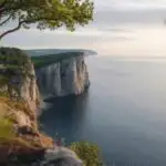Cliffside View With Deep Blue Horizon