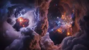Cosmic Dust Clouds With Bright Star Formations