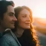 Couple Smiling Together Under Soft Morning Sun