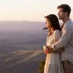 Couple Standing Together at a Scenic Overlook