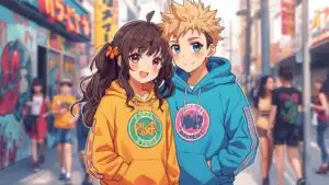 Cute Anime Couple Matching Hoodies