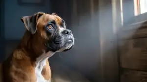 Cute Boxer Dog Head Tilt Curiosity