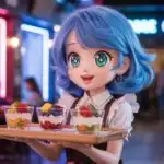Cute Cafe Girl Serving Parfait