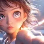Cute Manga Girl With Sparkling Eyes