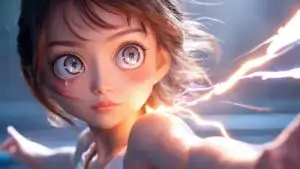 Cute Manga Girl With Sparkling Eyes