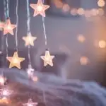 Cute Stars Hanging on Thin String Lights