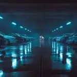Dark Car Park Reflections