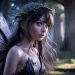 Dark Fairy Girl In Enchanted Forest