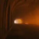 Dark Tunnel with Orange Glow