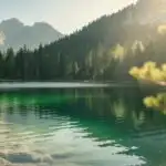 Deep Emerald Alpine Lake Reflection